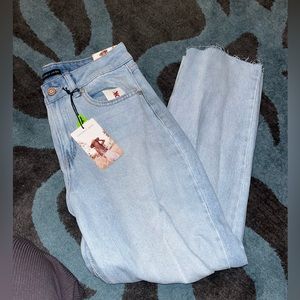 High rise straight jeans